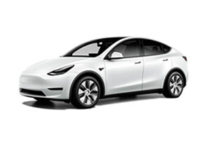 Tesla Model Y blanco para servicio de traslado privado y taxi eléctrico en Málaga