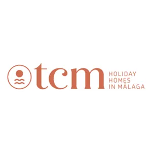 Logotipo TCM HOLIDAY HOME en color rosa - tarifa taxi Málaga