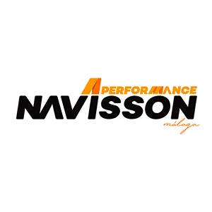 Logotipo NAVISSON en color negro y naranja - tarifa taxi Málaga