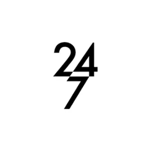 Logotipo 24_7 en color negro - tarifa taxi Málaga